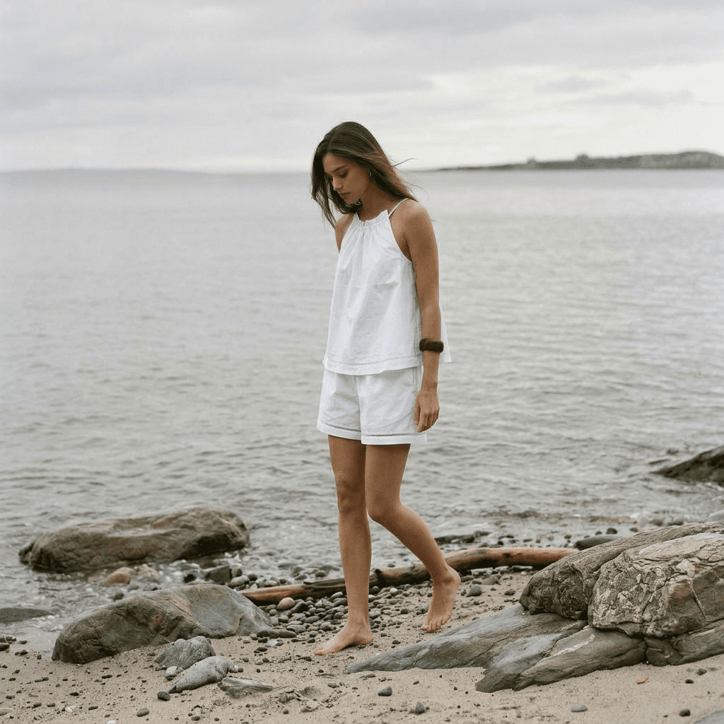 Crescent - Reese Poplin Lattice Trim Shorts 0