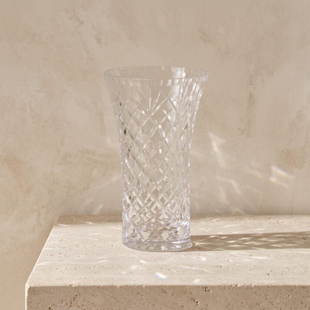 The Aurelia lead-free crystal vase with flared silhouette