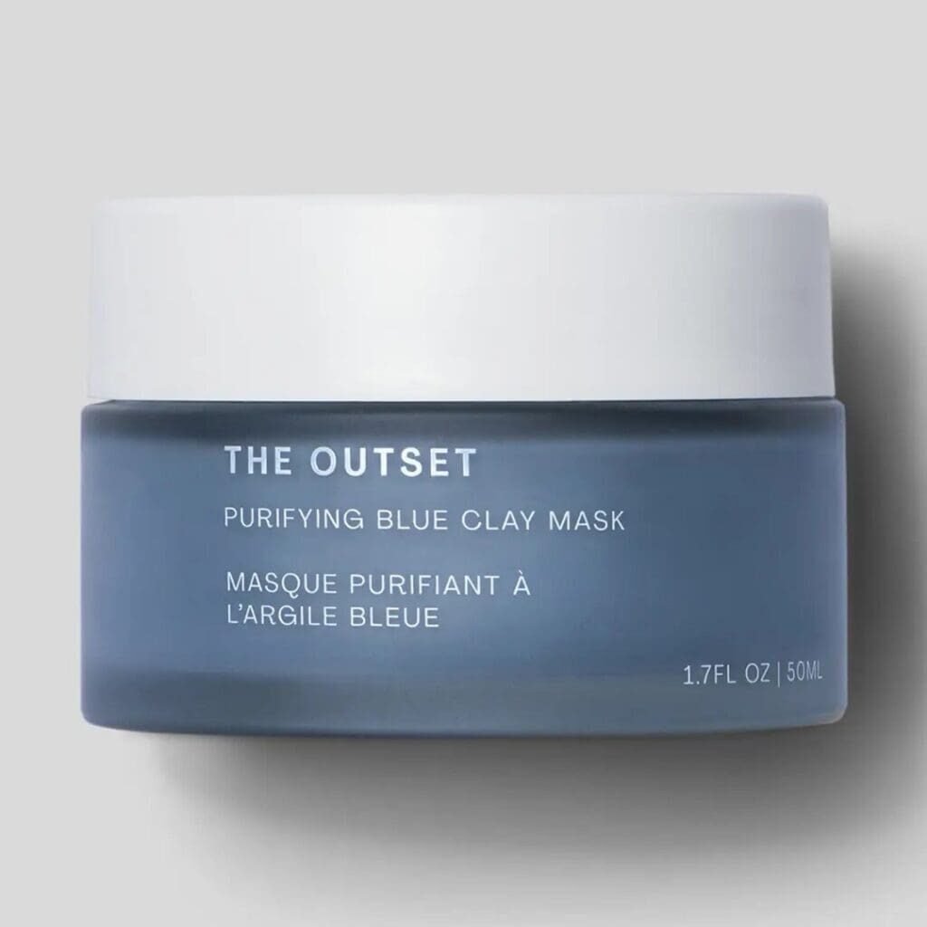 The Outset Purifying Blue Clay Mask jar