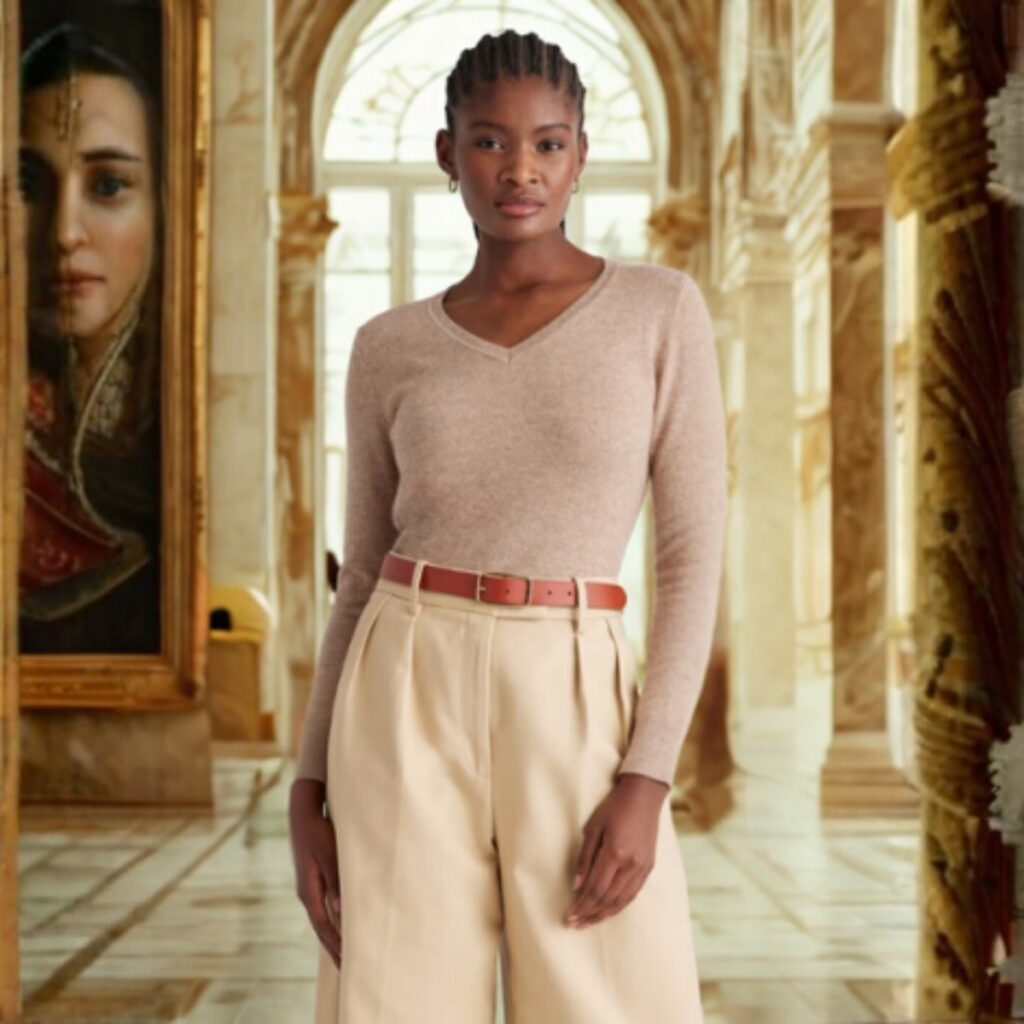 The Amara V-Neck - Oatmeal 0