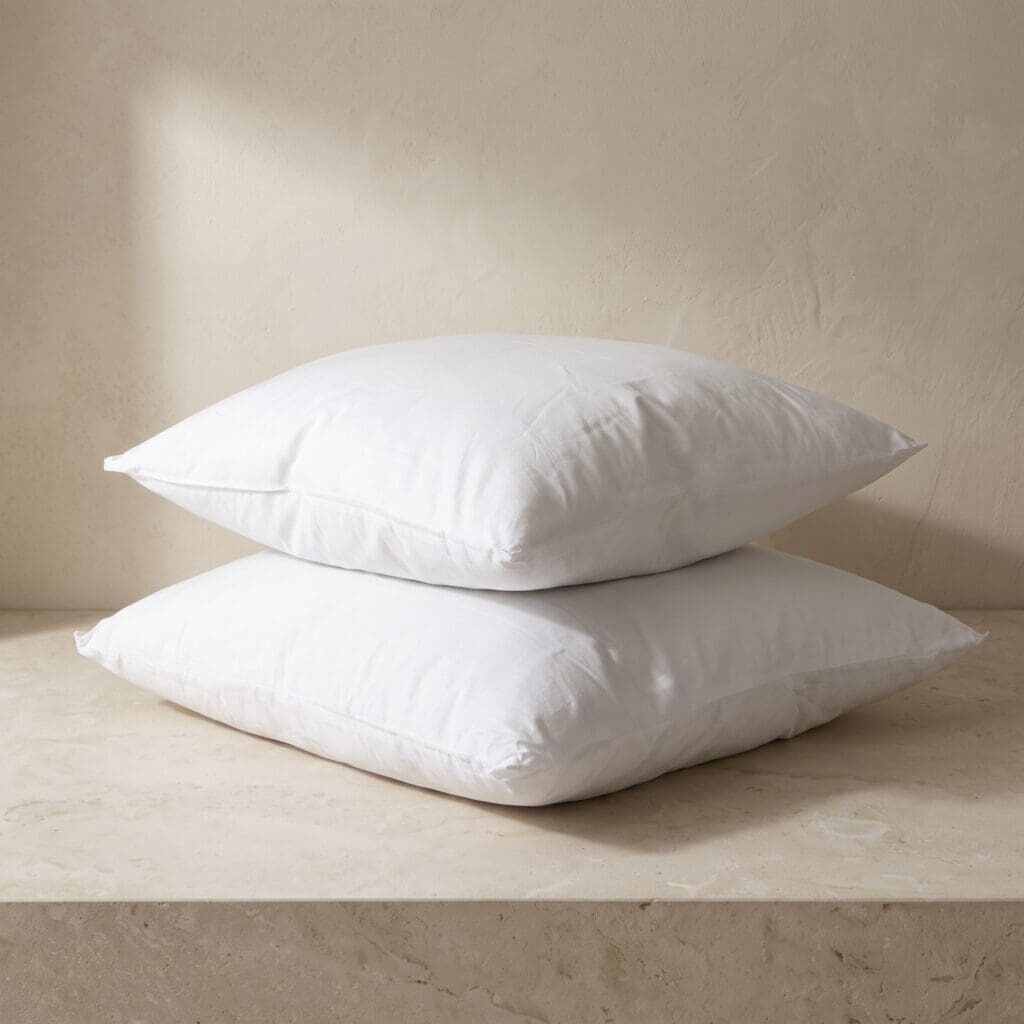 Plush down and feather pillow inserts with soft natural loft